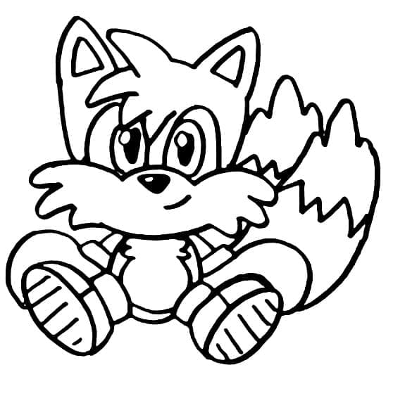 Desenho de Tails Muito Fofo para Colorir e Pintar