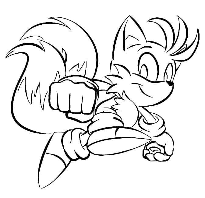Desenho de Tails para Crianças de 2 Ano para Colorir e Pintar