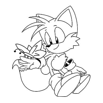 Desenho de Tails para Crianças de 4 Ano para Colorir e Pintar