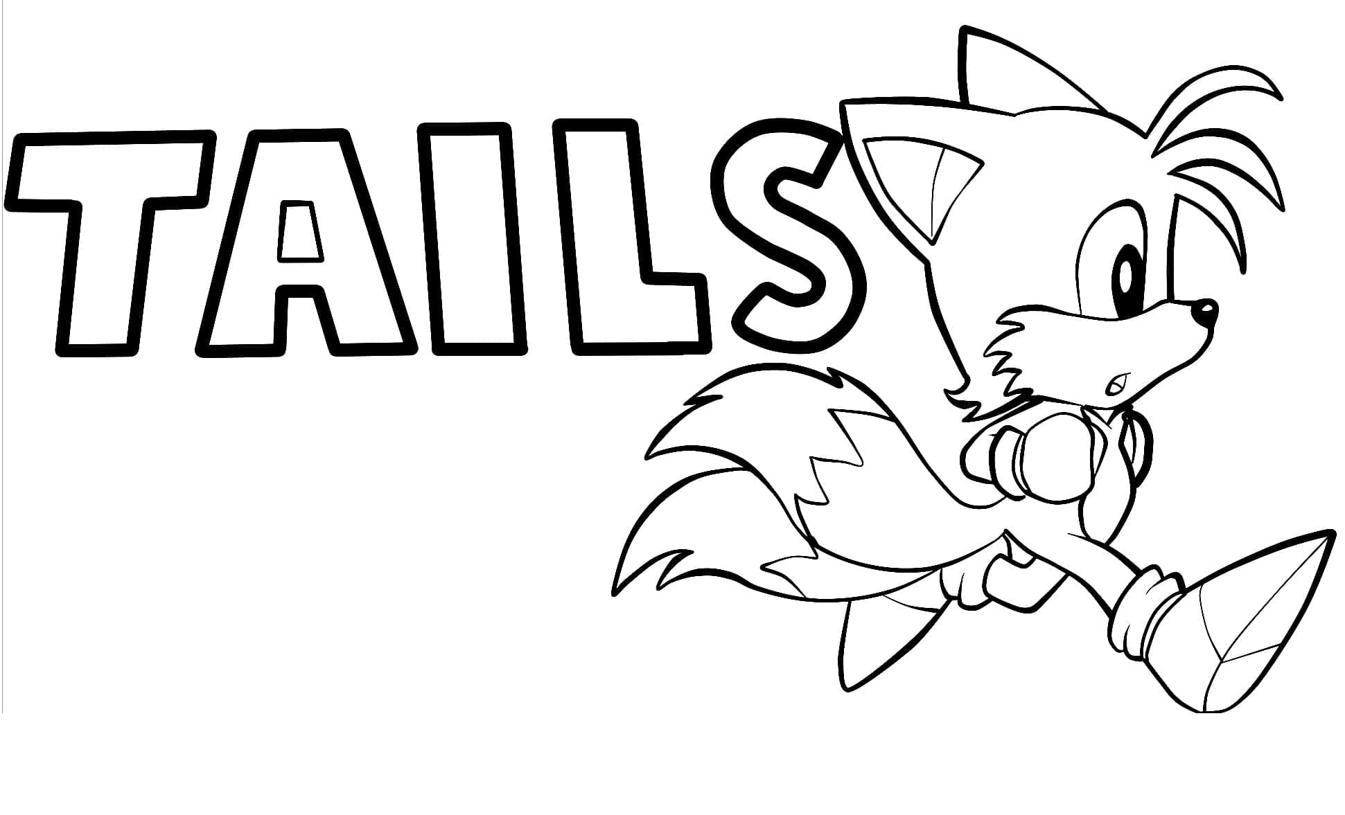 Desenho de Tails Sonic Grátis para Colorir e Pintar