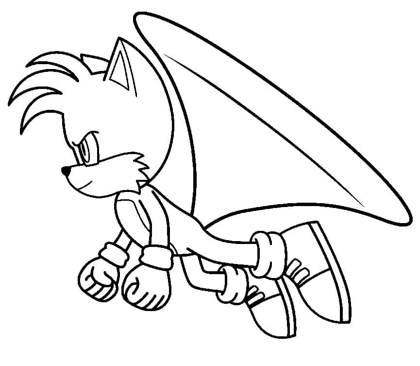 Desenho de Tails Sonic Incrível para Colorir e Pintar