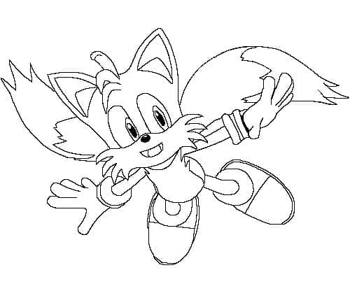 Desenho de Tails Sonic para Crianças para Colorir e Pintar