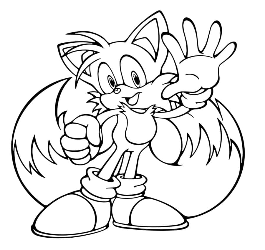 Desenho de Tails Sorrindo para Colorir e Pintar