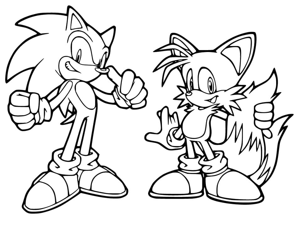 Desenho Sonic e Tails para Colorir e Pintar