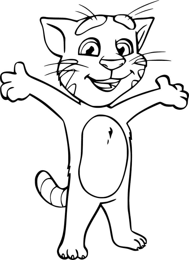 Desenho de Talking Tom Download Pdf para Colorir e Pintar
