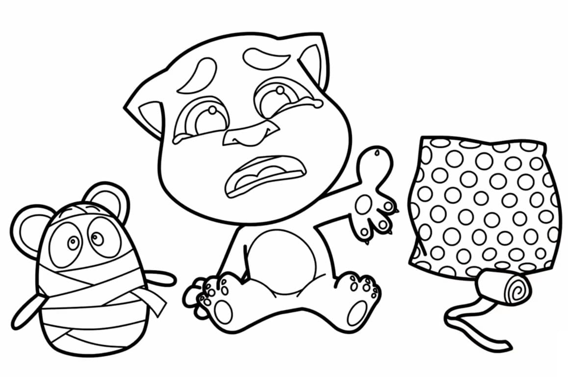 Desenho de Talking Tom Grátis para Imprimir e Colorir e Pintar