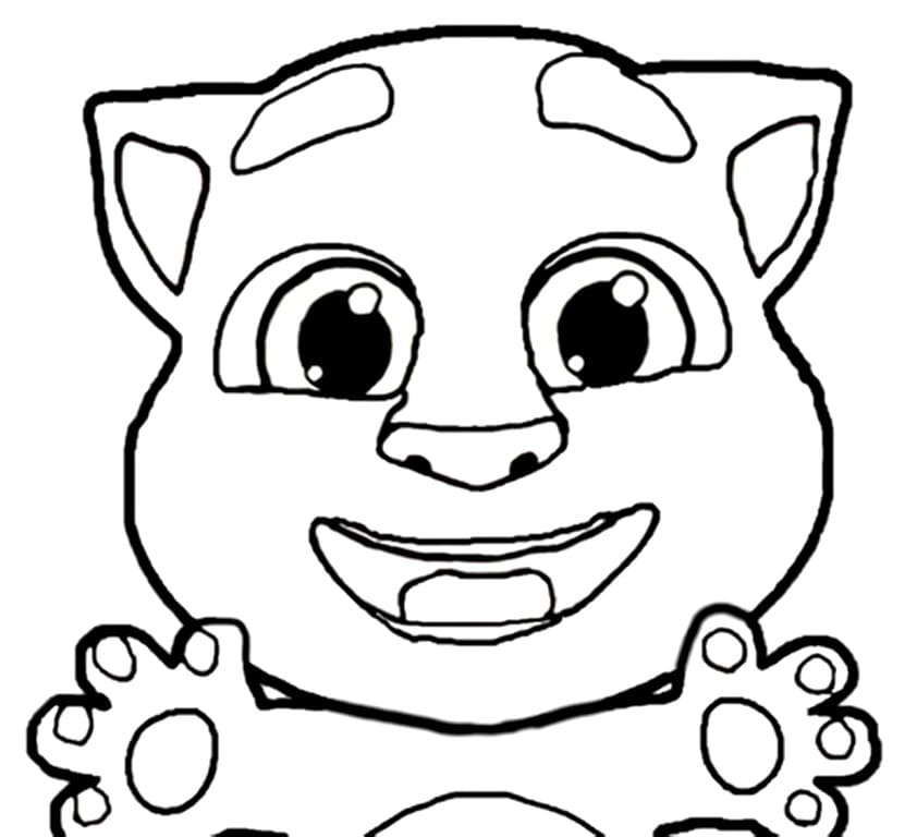 Desenho de Talking Tom para Colorir Pdf Grátis e Pintar