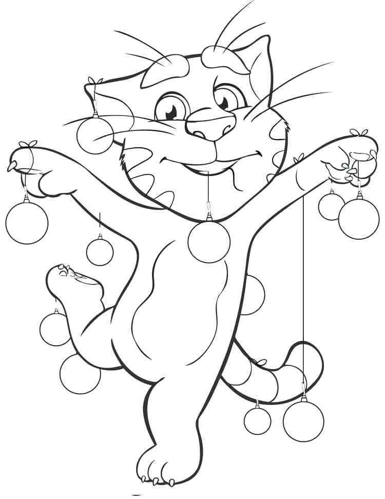 Desenho de Talking Tom para Pintar Imprimivel