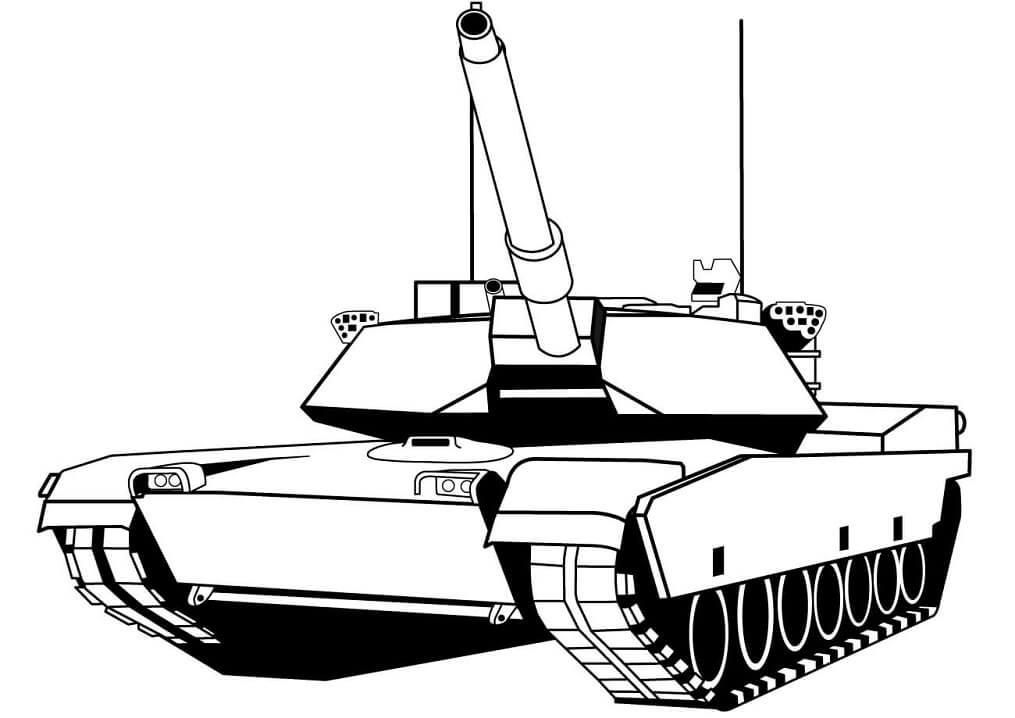 Desenho de Tanque de Combatê Download para Imprimir e Colorir e Pintar