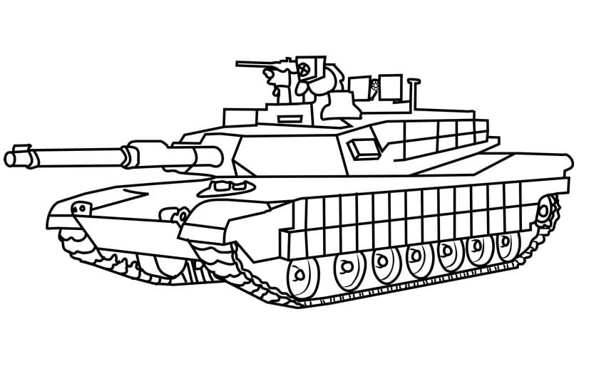 Desenho de Tanque de Combatê para Colorir Grátis Download e Pintar