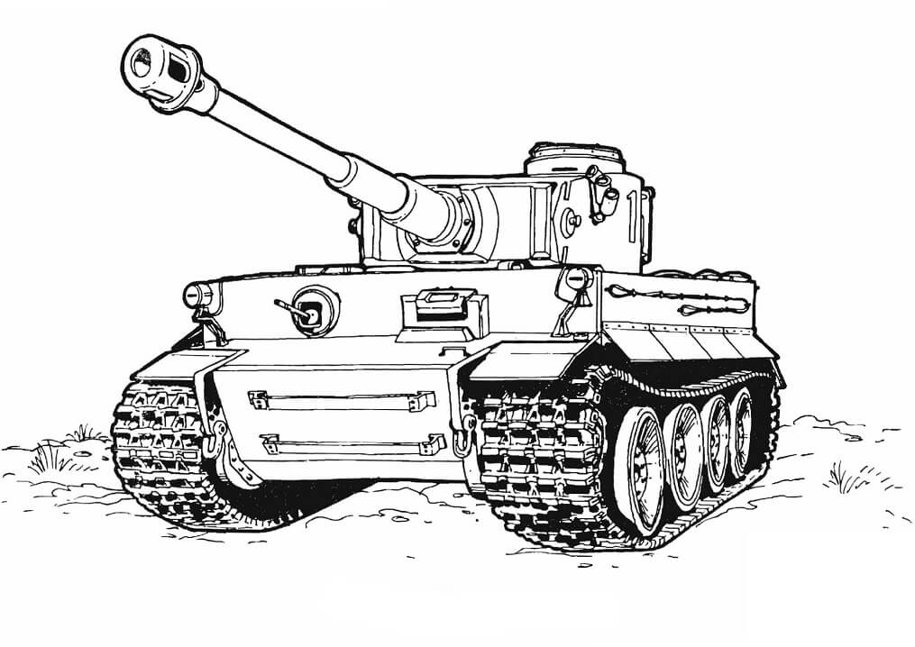 Desenho de Tanque de Guerra Imprimivel Pdf para Colorir e Pintar