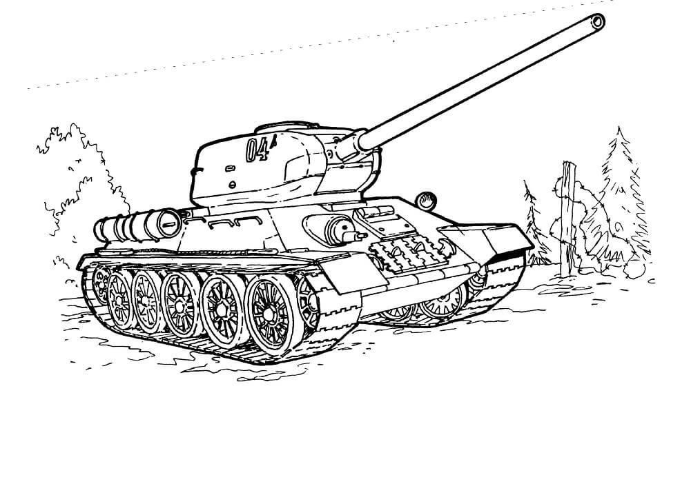 Desenho de Tanque de Guerra Pdf para Colorir Grátis e Pintar