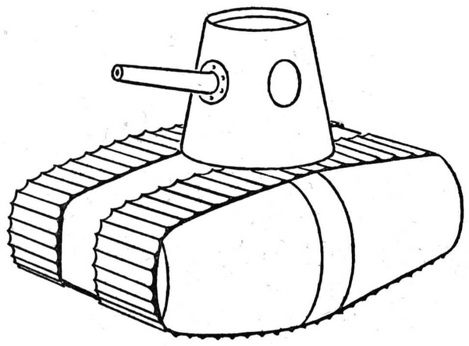 Desenho de Tanque Militar Grátis Pdf para Colorir e Pintar