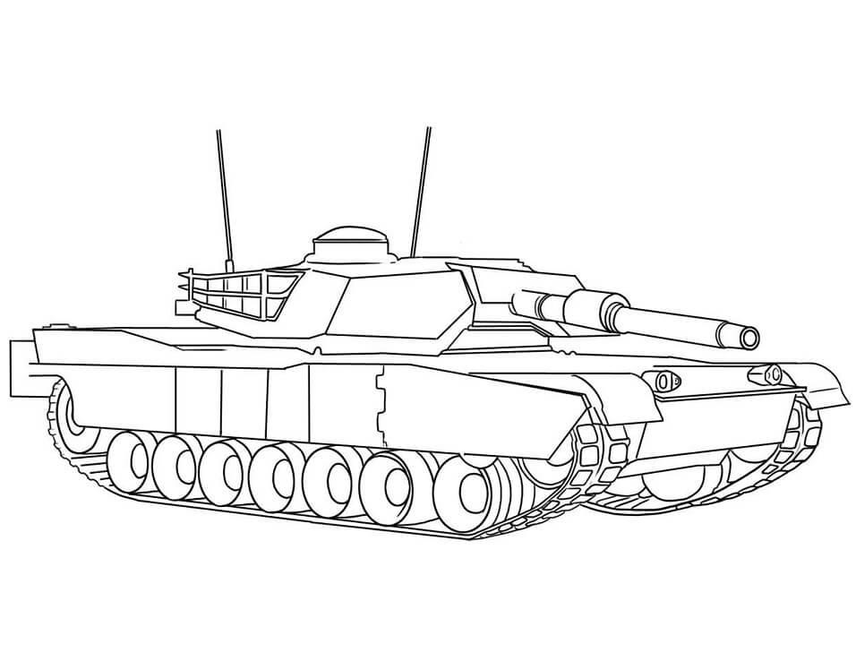 Desenho de Tanque Militar para Colorir Imprimivel e Pintar