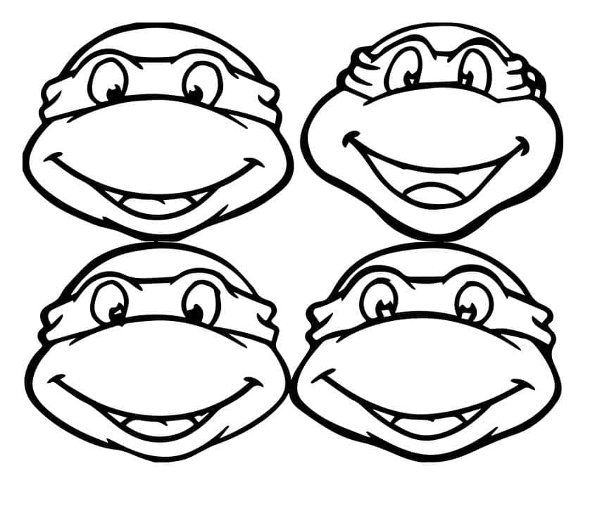 Desenho de Tartarugas Ninja Grátis para Crianças para Colorir e Pintar