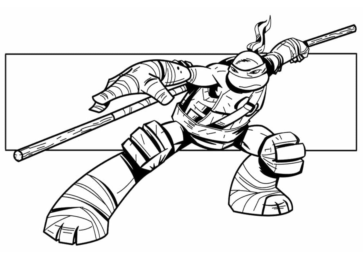 Baixar Desenho de Donatello Tartarugas Ninja Imprimivel para Colorir A4 e Pintar