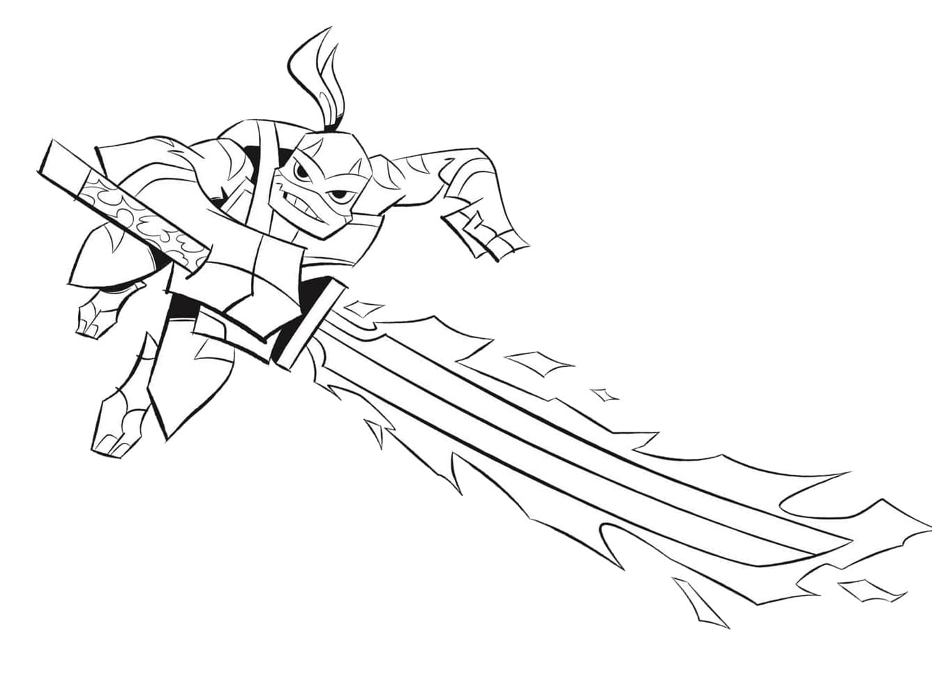 Desenho de Leonardo Tartarugas Ninja Imprimivel Pdf para Colorir e Pintar