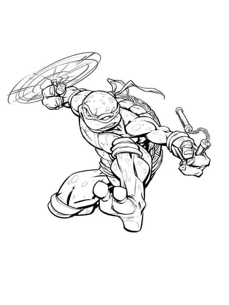 Desenho de Michelangelo Tartarugas Ninjas 1 para Colorir e Pintar