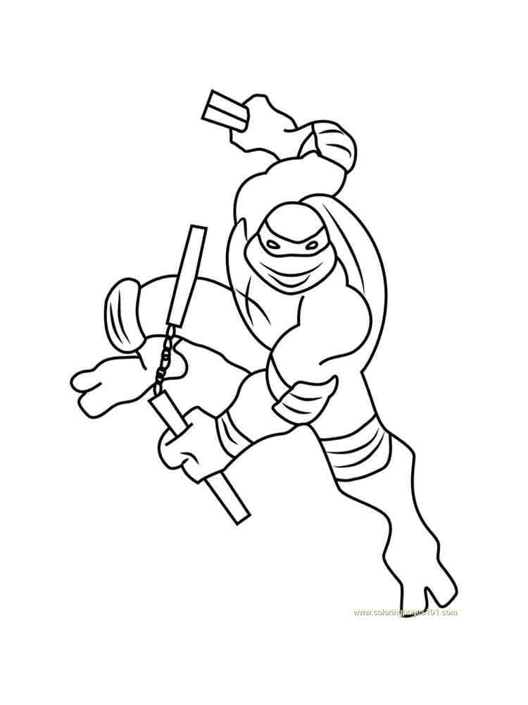 Desenho de Michelangelo Tartarugas Ninjas 3 para Colorir e Pintar