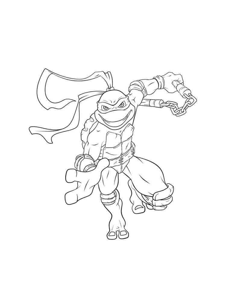 Desenho de Michelangelo Tartarugas Ninjas 4 para Colorir e Pintar