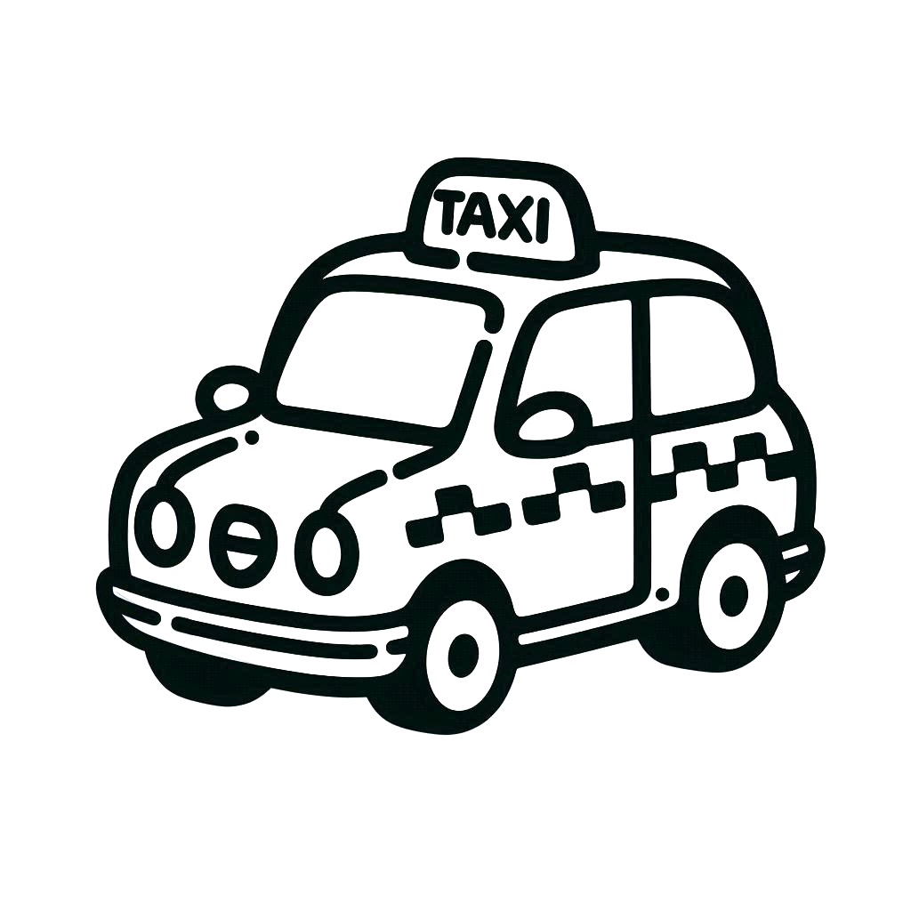 Desenho de Carro de Táxi para Colorir e Pintar