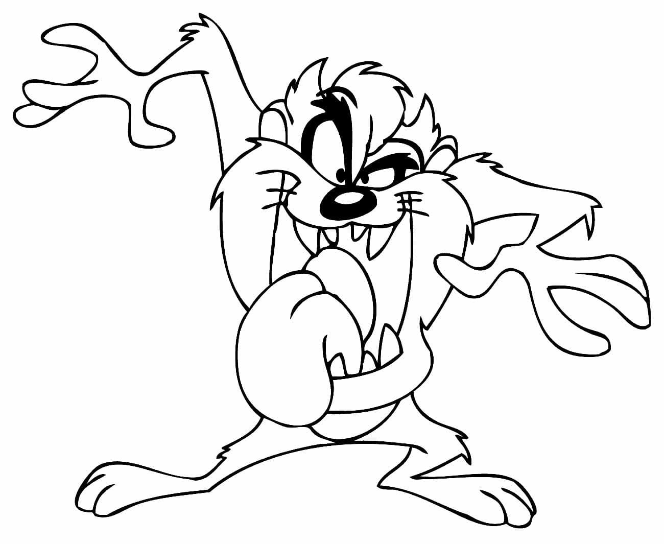 Desenho de Taz de Looney Tunes para Colorir e Pintar