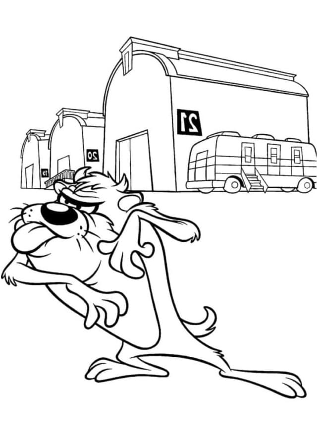 Desenho de Taz Mania Grátis para Colorir e Pintar