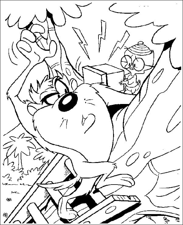 Desenho de Taz Mania Grátis para Imprimir e Colorir e Pintar