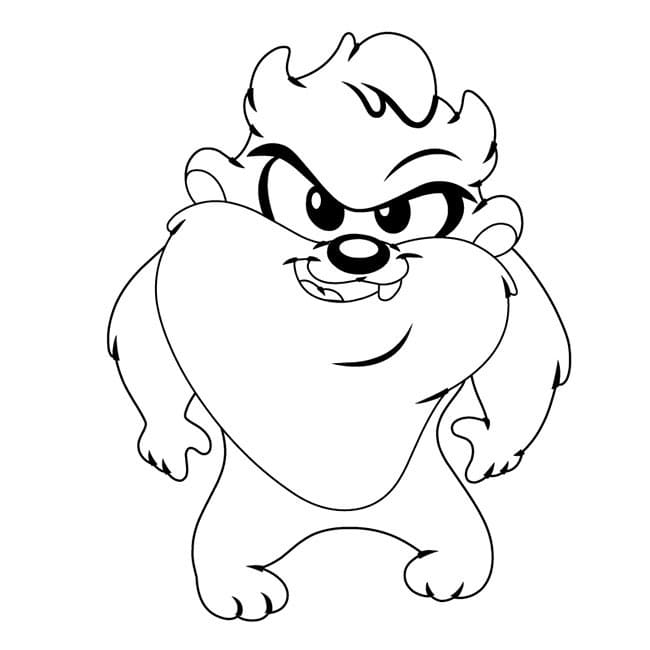 Desenho de Taz Mania Pdf para Colorir e Pintar