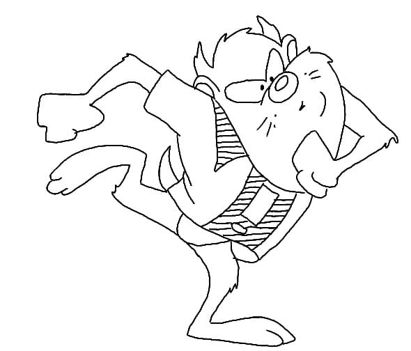 Desenho de Taz Mania Pdf para Imprimir e Colorir e Pintar