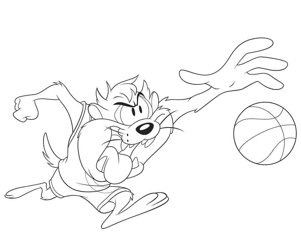 Desenho Space Jam Taz para Colorir e Pintar