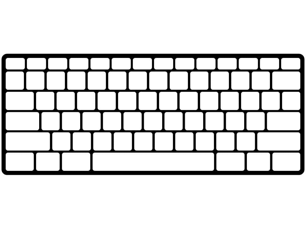 Desenho de Teclado Fácil para Colorir e Pintar