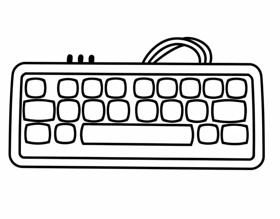 Desenho de Teclado Grátis para Crianças para Colorir e Pintar