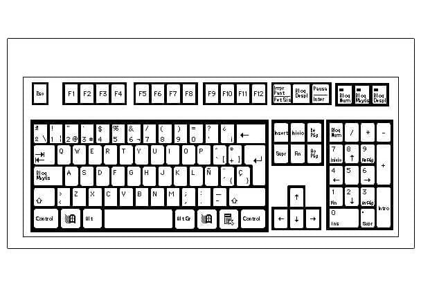 Desenho de Teclado Normal para Colorir e Pintar