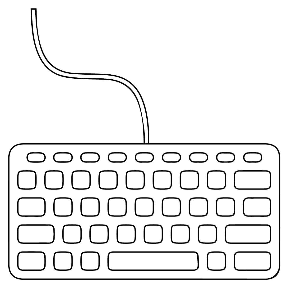 Desenho de Teclado Simples para Colorir e Pintar