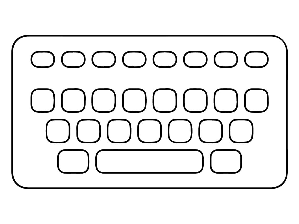 Desenho de um Teclado Fácil para Colorir e Pintar