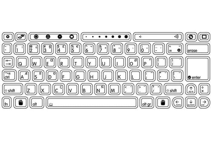 Desenho de um Teclado Normal para Colorir e Pintar
