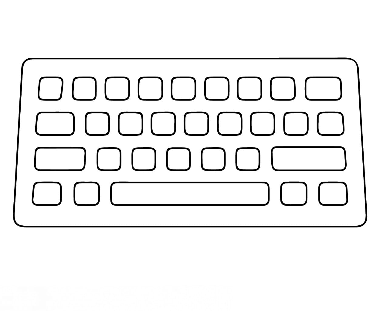 Desenho de um Teclado Simples para Colorir e Pintar