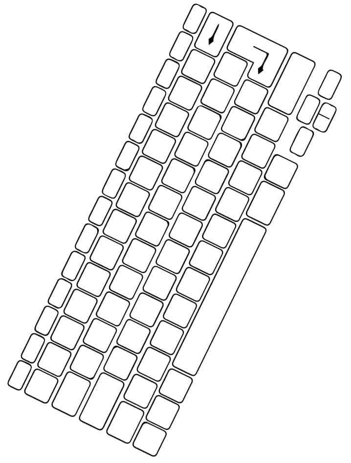 Desenho de um Teclado de Computador para Colorir e Pintar