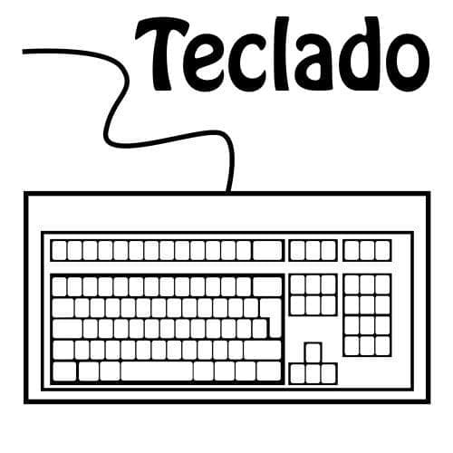 Desenho de um Teclado para Colorir e Pintar