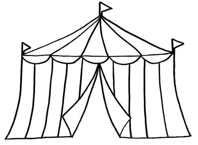 Desenho de Tenda de Circo Download para Colorir e Pintar