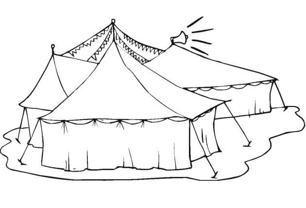 Desenho de Tenda de Circo Download Pdf para Colorir e Pintar