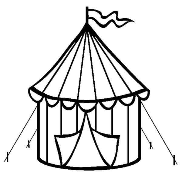 Desenho de Tenda de Circo Grátis Download para Colorir e Pintar