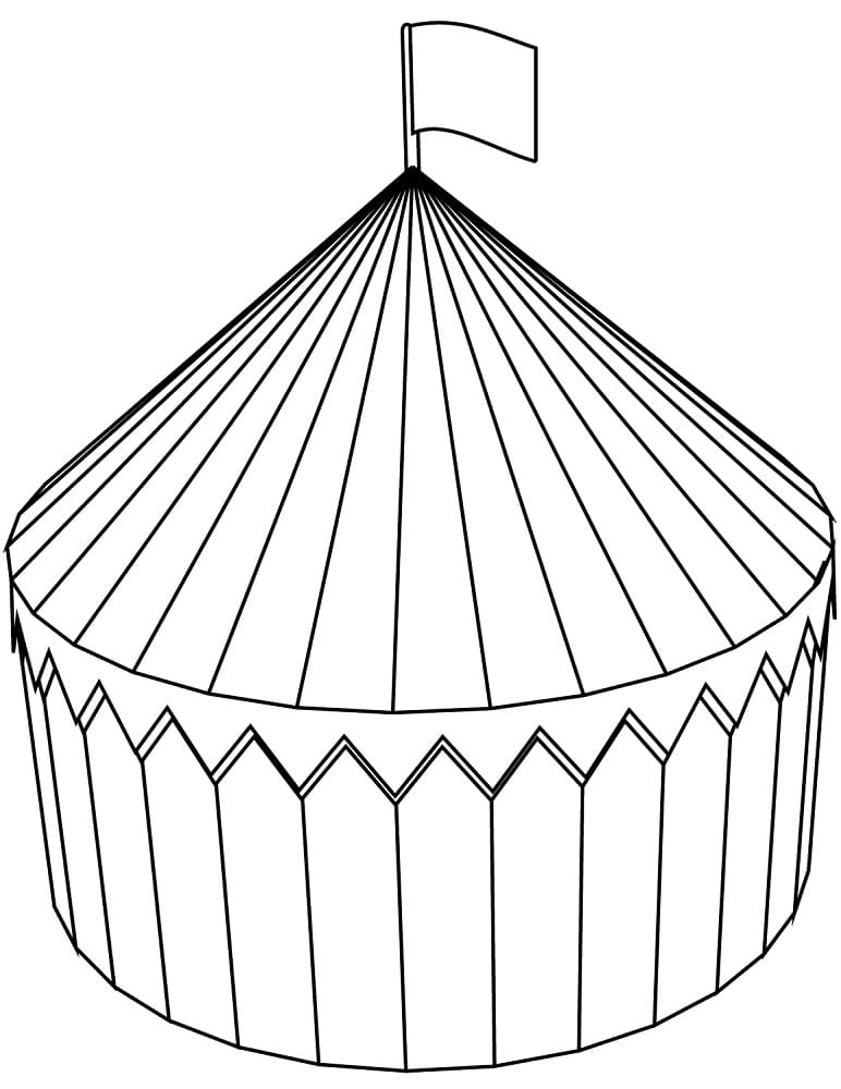 Desenho de Tenda de Circo Pdf Grátis para Colorir e Pintar