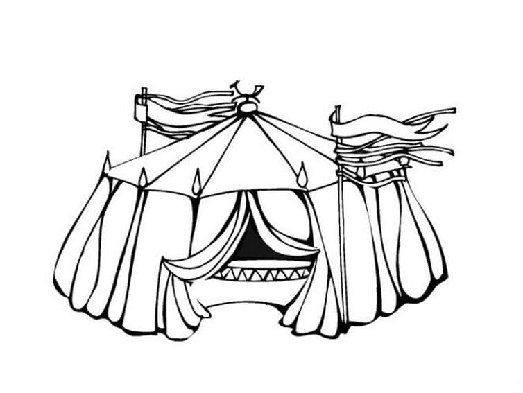 Desenho de Tenda de Circo Pdf para Colorir e Pintar