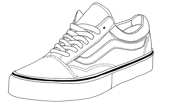 Tênis Vans Old Skool para Colorir e Pintar