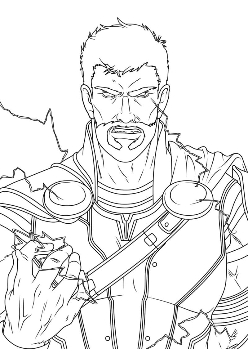 Desenho de Pintura de Thor para Colorir e Pintar