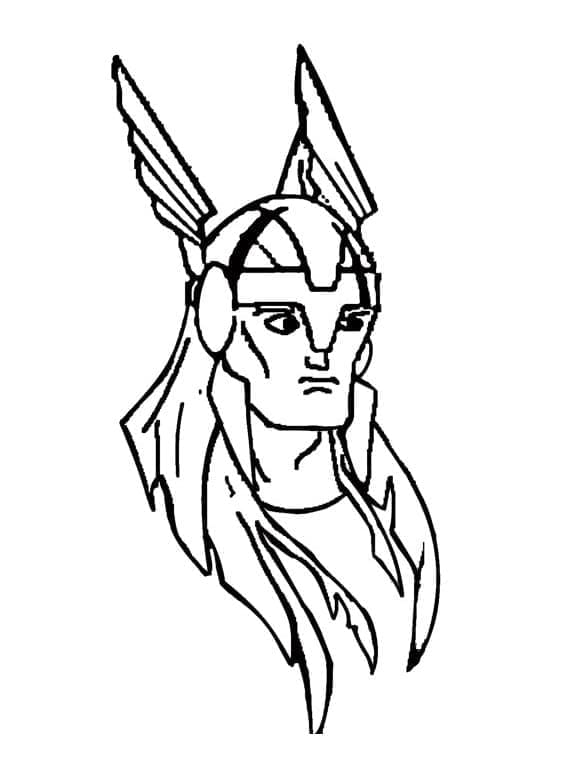 Desenho de Rosto de Thor para Colorir e Pintar