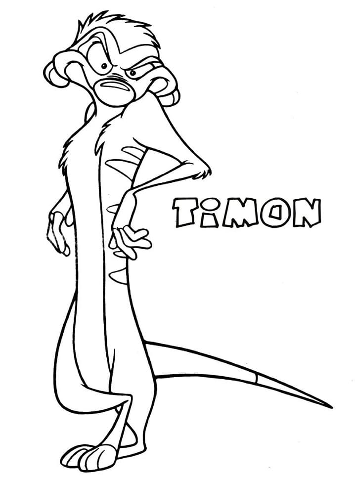 Desenho de Disney Timão para Colorir e Pintar