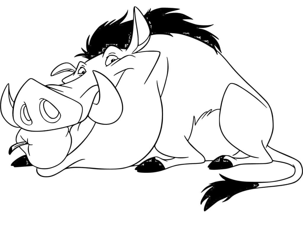 Desenho de Pumba Hilariante para Colorir e Pintar